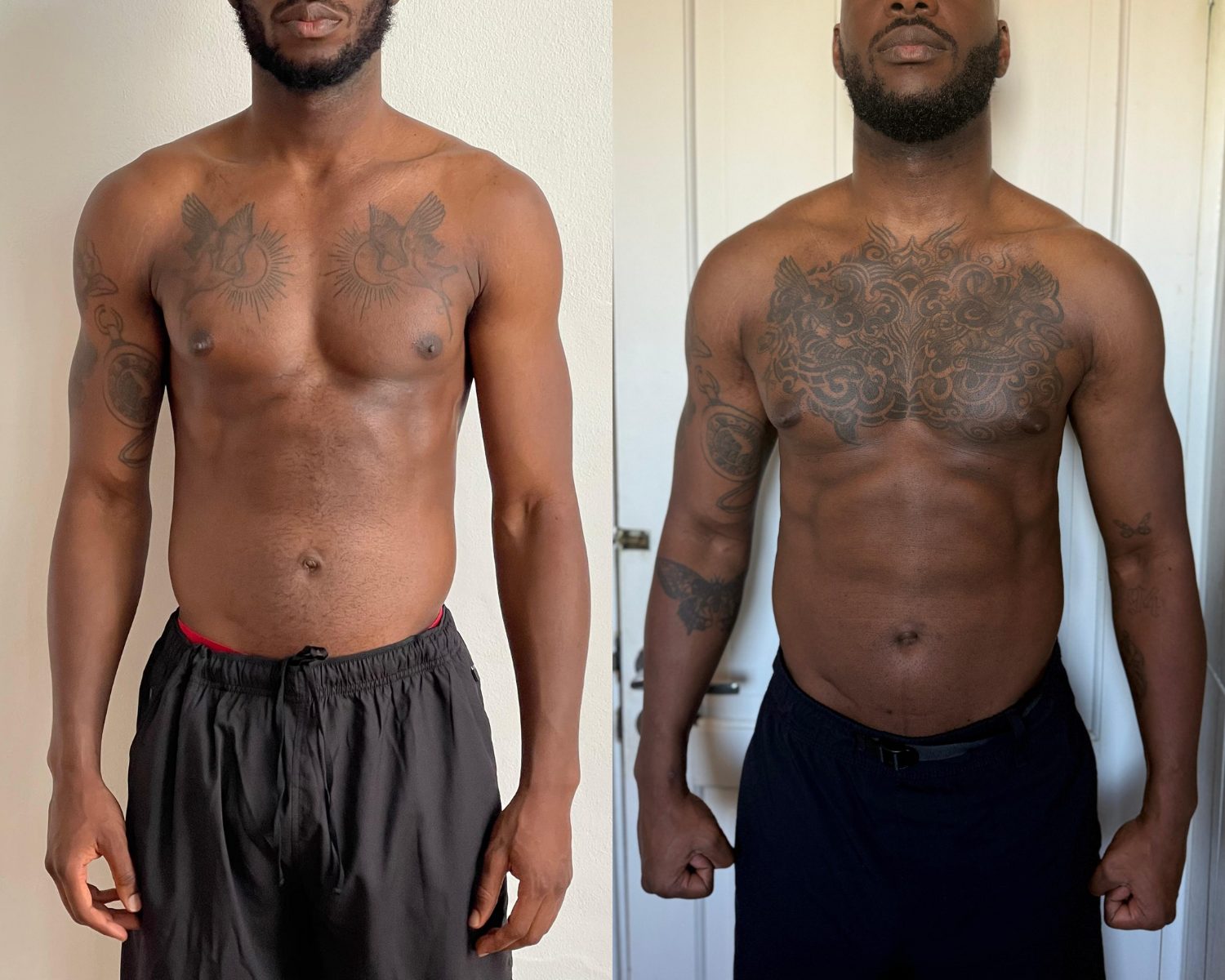 Joshua's before and after transformation